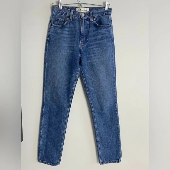 REFORMATION Julia High Cigarette Jean Baltic Wash Size 25 - Picture 3 of 12
